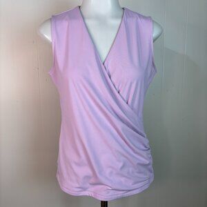 Ann Taylor Tank Top Small Purple Crossover Wrap-Front Stretch Jersey V-Neck